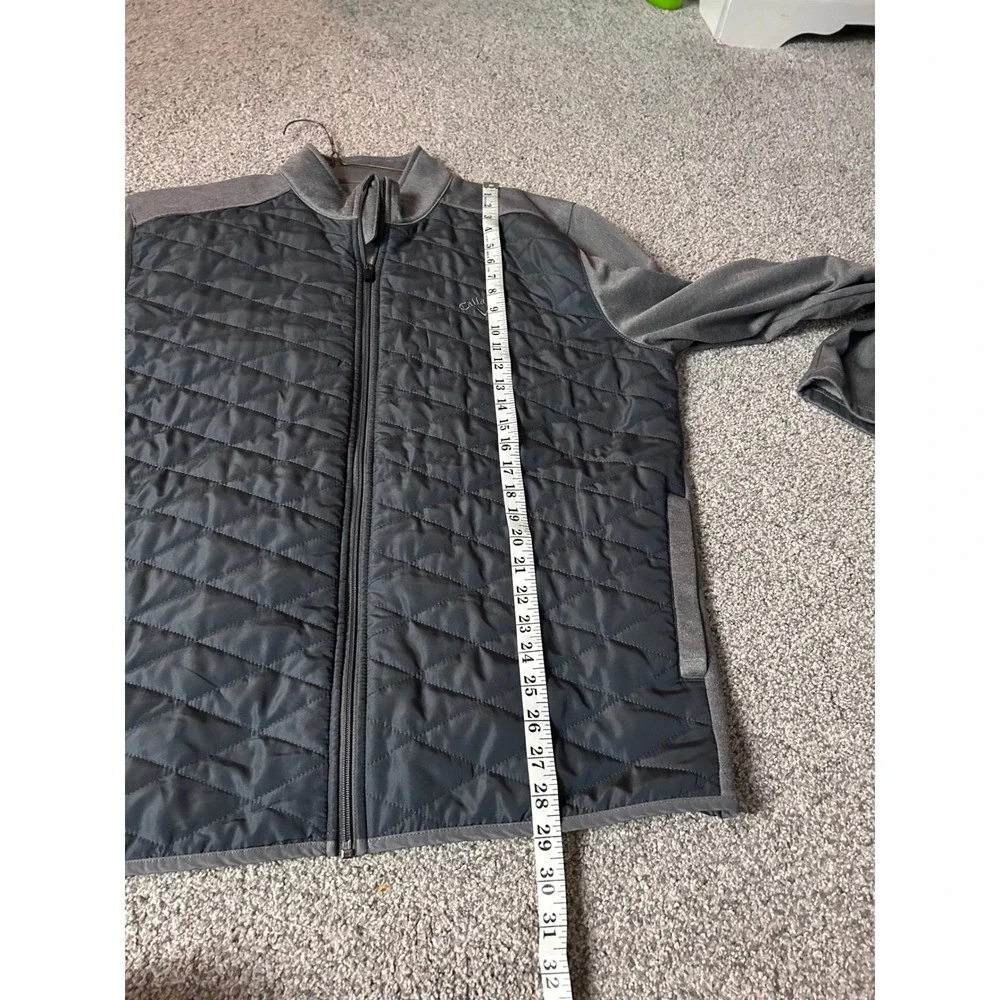 Callaway Golf Jacket Mens XL Gray Quilted Full Zip Long Sleeve Warm‎